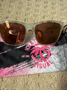 Heatwave Marilyn  Marble Frame Sunglasses with Brown Mirrored Lenses